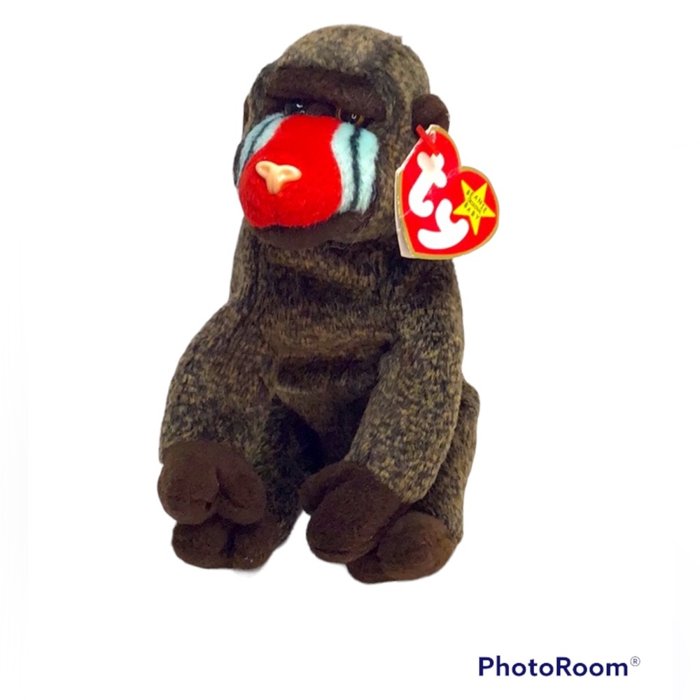 💚 FREE with any purchase ⭐️ 2000 TY “Cheeks” Beanie Baby Baboon